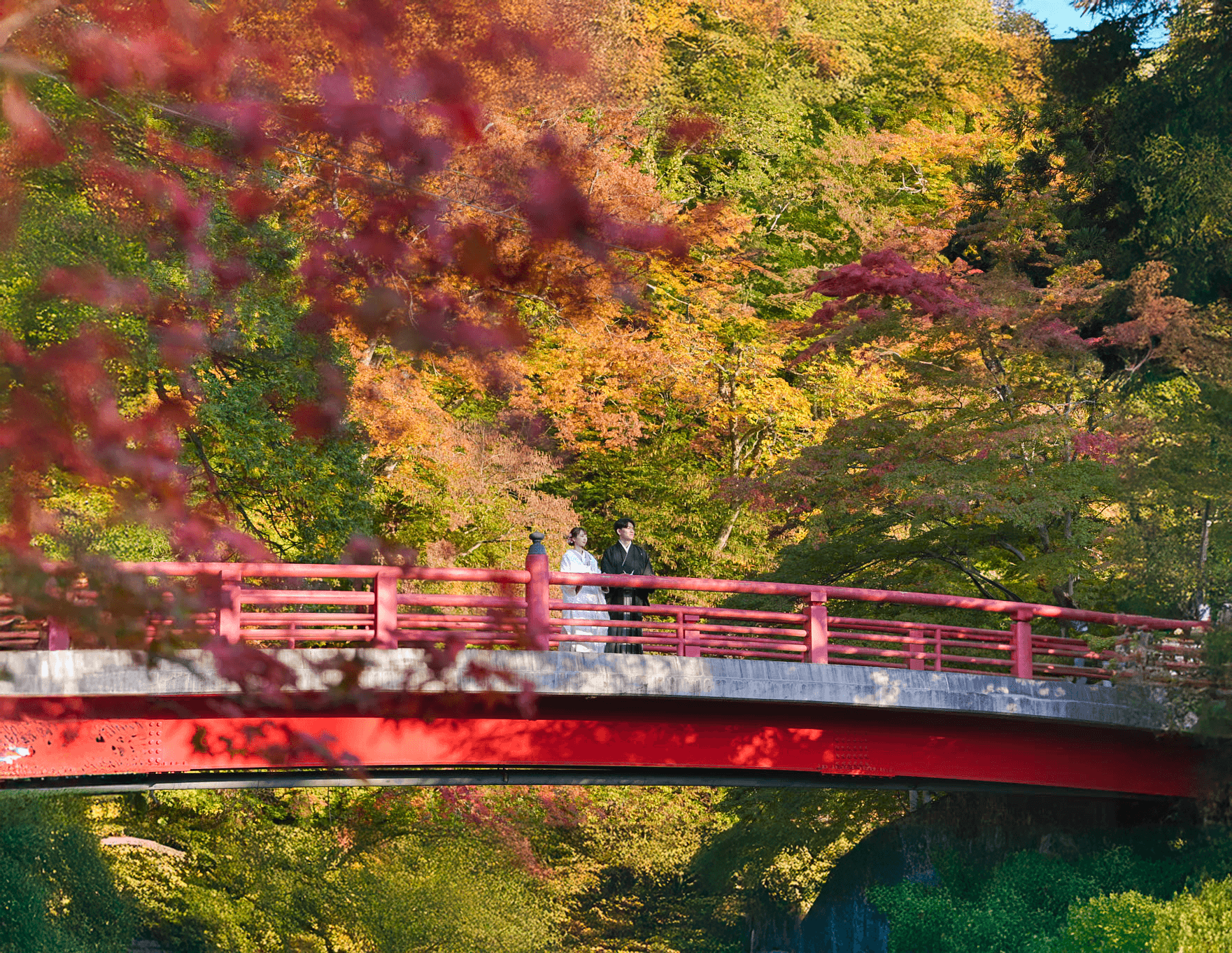 Featured image for “　送迎付🚗深紅の紅葉絶景♪【中野もみじ山ロケーションフォトウェディング】”